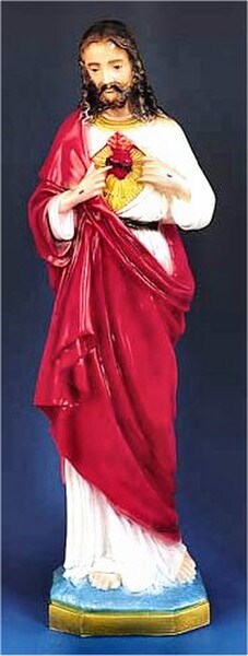 Sacred Heart Of Jesus Garden Statue Colored